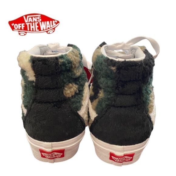 Vans Black and White Fuzzy High-Top Sneakers - Picture 5 of 14